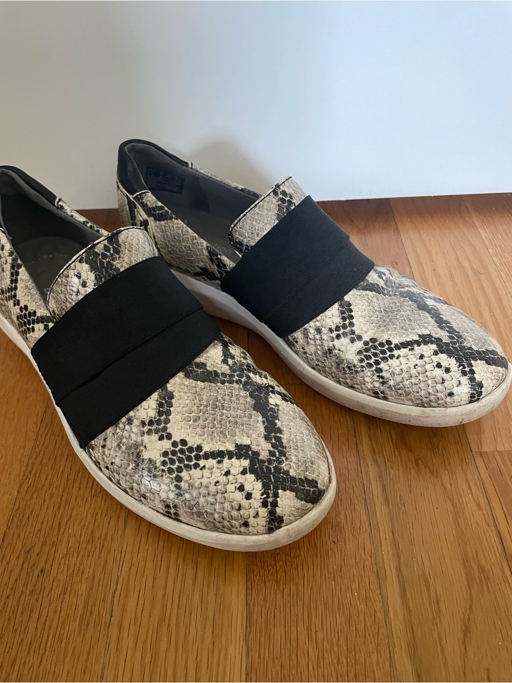Clarks Snake-Print Slip-On Sneakers with Black Band